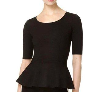 Aritzia T. Babaton Barrett Black Peplum Top